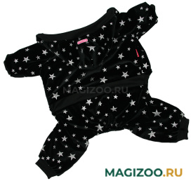 FOR MY DOGS костюм для собак утепленный велюр черный FW914-2020 (10)