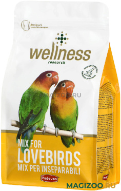 PADOVAN WELLNESS MIX FOR LOVEBIRDS корм для средних попугаев (850 гр)