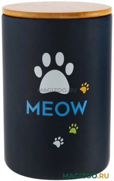 Бокс для корма Mr.Kranch Meow керамический для кошек черный 1,9 л (1 шт)
