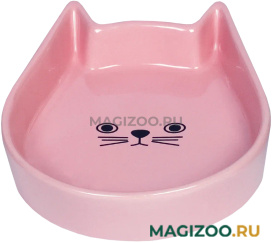 Миска керамическая Nobby Kitty Face для кошек розовая 100 мл (1 шт УЦ)