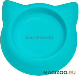 Миска для кошек Дарэленд Кошка пластиковая бирюзовая 0,25 л (1 шт) 