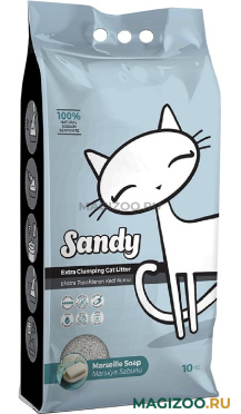 SANDY MARSEILLE SOAP наполнитель комкующийся для туалета кошек с ароматом марсельского мыла (10 кг)