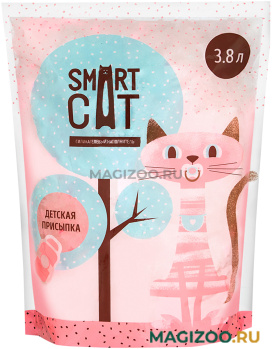 SMART CAT наполнитель силикагелевый для туалета кошек с ароматом детской присыпки (3,8 л)