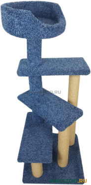 Когтеточка Винтовая лестница Пушок ковролин синяя (1 шт)