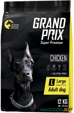 Сухой корм GRAND PRIX LARGE ADULT для взрослых собак крупных пород с курицей (12 кг)