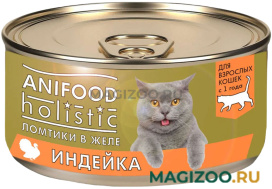 Влажный корм (консервы) ANIFOOD HOLISTIC для кошек ломтики в желе с индейкой (100 гр)