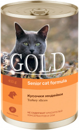 NERO GOLD SENIOR CAT TURKEY SLICES для пожилых кошек с кусочками индейки (415 гр)