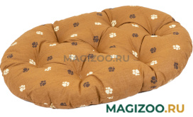 Лежак для собак и кошек Дарэленд Перина овальный стеганый коричневый хлопок 70 х 52 х 9 см (1 шт)