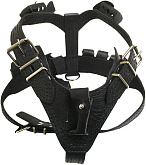 Шлейка с грузом утяжеленная № 4 кожаная черная 3,5 см х 85 см ZooMaster (1 шт) 