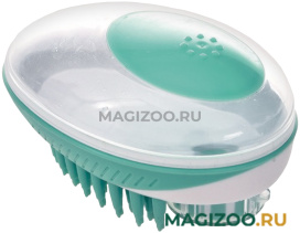 Щетка M-Pets Rubeaz для мытья животных с дозатором для мыла зеленая 1,5 х 7,5 см (1 шт)