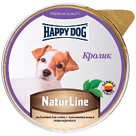 HAPPY DOG NATUR LINE для взрослых собак маленьких пород паштет с кроликом (125 гр)