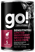 GO! SOLUTIONS SENSITIVITIES монобелковые беззерновые для собак и щенков с чувствительным пищеварением с ягненком  (400 гр)