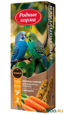 РОДНЫЕ КОРМА палочки зерновые для попугаев с овощами уп. 2 шт (1 уп)