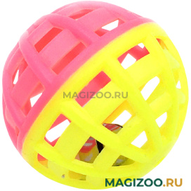 Игрушка для кошек Triol Мяч погремушка 3825 желтый/розовый 4 см (1 шт)