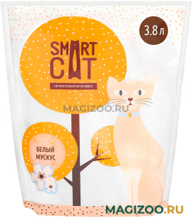 SMART CAT наполнитель силикагелевый для туалета кошек с ароматом белого мускуса (3,8 л)
