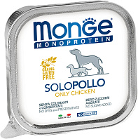 MONGE MONOPROTEIN SOLO DOG монобелковые для взрослых собак паштет с курицей 70014137 (150 гр)