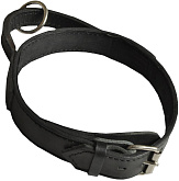Ошейник для собак кожаный двойной строченый с ручкой, черный, шир. 45 мм, ZooMaster (55 см)