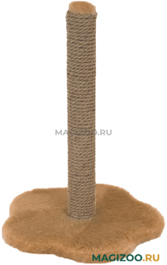 Когтеточка столбик Чип на подставке джут мех коричневая 35 х 35 х 50 см (1 шт)