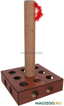 Когтеточка Rich Breed Игровой Столбик № 1 джут 30 х 30 х 60,5 см (1 шт) 