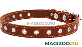 Ошейник кожаный для собак безразмерный коричневый 20 мм 50 см Collar (1 шт)