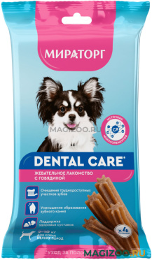 Лакомство Мираторг Dental Care для собак маленьких пород палочки жевательные с говядиной 40 гр (1 шт)