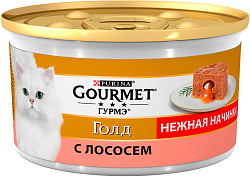GOURMET GOLD НЕЖНАЯ НАЧИНКА для взрослых кошек с лососем (85 гр) 