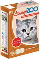 ДОКТОР ZOO мультивитаминное лакомство для кошек со вкусом копченостей и биотином (90 т)