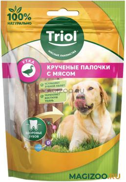 Лакомство TRIOL для собак палочки крученые с уткой 70 гр (1 шт)