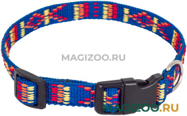 Ошейник для собак Каскад Synthetic Орнамент нейлон с пряжкой защелкой синий 10 мм 20 - 30 см (1 шт)