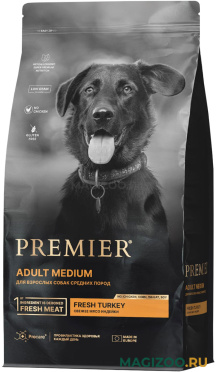 Сухой корм PREMIER LOW GRAIN DOG ADULT MEDIUM TURKEY низкозерновой для взрослых собак средних пород с индейкой (10 кг)