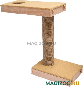 Полка настенная для кошек ZooM Паркур двухуровневая классик дуб сонома 72 х 28 х 58 см (1 шт)
