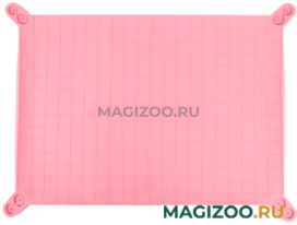 Силиконовый коврик лоток Premium Pet Japan для собачьих пеленок с бортиком средний розовый (1 шт)