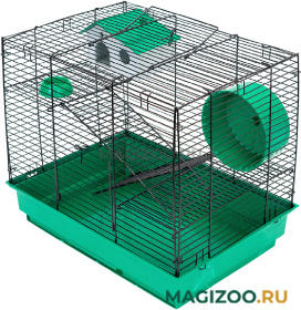 Клетка для мелких грызунов Eco Гоша-2 2 этажа изумрудная 42 х 30 х 38 см (1 шт)