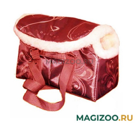DOGMAN сумка-переноска модельная № 8М, зима, иск. мех, красная, 38 х 18 х 25 см (1 шт)