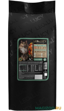 Сухой корм LEO&LUCY HOLISTIC для взрослых кастрированных котов и стерилизованных кошек с индейкой, ягодами и биодобавками (5 кг)