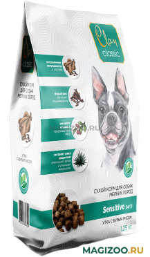 Сухой корм CLAN CLASSIC SENSITIVE 24/11 для взрослых собак маленьких пород с чувствительным пищеварением с уткой и бурым рисом (1,25 кг)