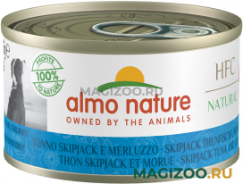 Влажный корм (консервы) ALMO NATURE DOG CLASSIC HFC для взрослых собак с полосатым тунцом и треской (95 гр)