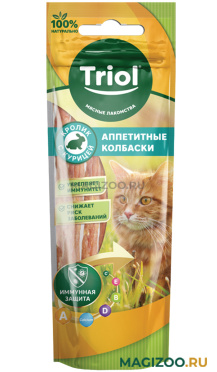 Лакомство TRIOL для кошек колбаски аппетитные с кроликом и курицей 40 гр (1 шт)