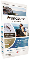 PRONATURE HOLISTIC GRAIN FREE DOG MEDITERRANEA беззерновой для взрослых собак маленьких и средних пород Средиземноморское меню (0,34 кг)