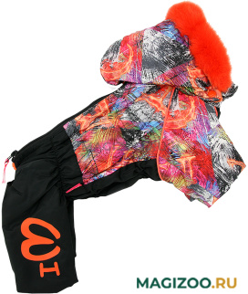 FOR MY DOGS комбинезон для собак черно/оранжевый для девочек FW987-2022 F (14) 