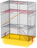 Клетка для грызунов Inter-Zoo G045 Teddy Lux II с цветными металлическими этажами цвет в ассортименте 42 х 29 х 49 см (1 шт) 
