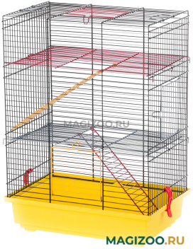 Клетка для грызунов Inter-Zoo G045 Teddy Lux II с цветными металлическими этажами цвет в ассортименте 42 х 29 х 49 см (1 шт)