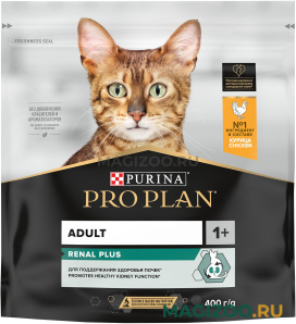 Сухой корм PRO PLAN RENAL PLUS для взрослых кошек для поддержания здоровья почек с курицей (0,4 кг)