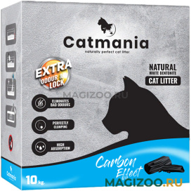 CATMANIA EXTRA CARBON EFFECT наполнитель комкующийся для туалета кошек с добавлением активированного угля коробка (10 кг)
