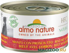 Влажный корм (консервы) ALMO NATURE DOG CLASSIC HFC для взрослых собак с говядиной и ветчиной (95 гр)