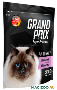 Сухой корм GRAND PRIX ADULT CAT HAIRBALL CONTROL для взрослых кошек для вывода шерсти с индейкой  (0,3 кг)