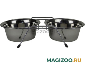 Подставка напольная с двумя металлическими мисками Dogman 2 х 0,35 л (1 шт) 