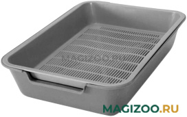 HOMECAT лоток для кошек с сеткой на ножках 2 см серый 37 х 27 х 8 см (1 шт)