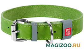 Ошейник кожаный для собак одинарный салатовый 15 мм 27 – 36 см Collar Waudog Classic (1 шт)