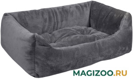 Лежак для животных ZooM Lion прямоугольный пухлый с подушкой серый 71 х 53 х 21 см (1 шт)
